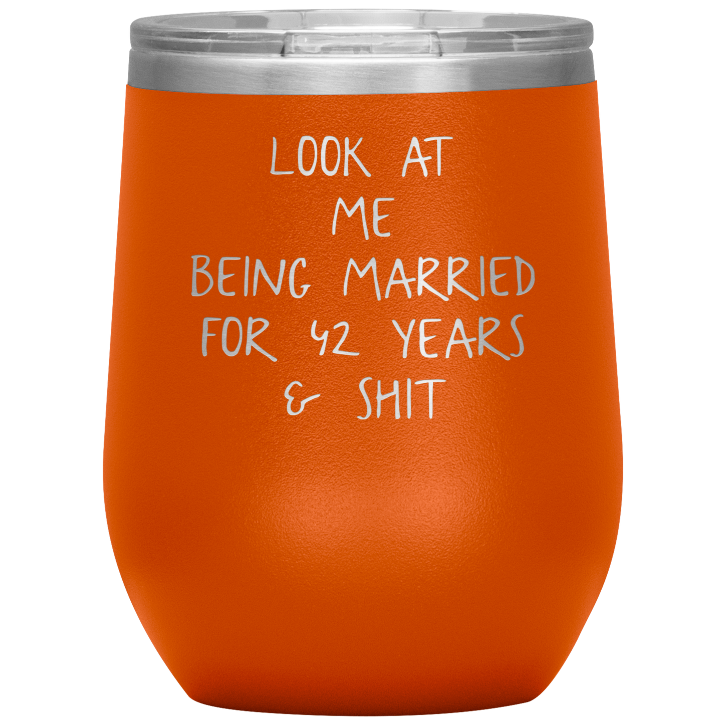 42nd Anniversary Wine Tumbler, Gifts, Travel Wine Cup, Birthday Gifts for Men and Women