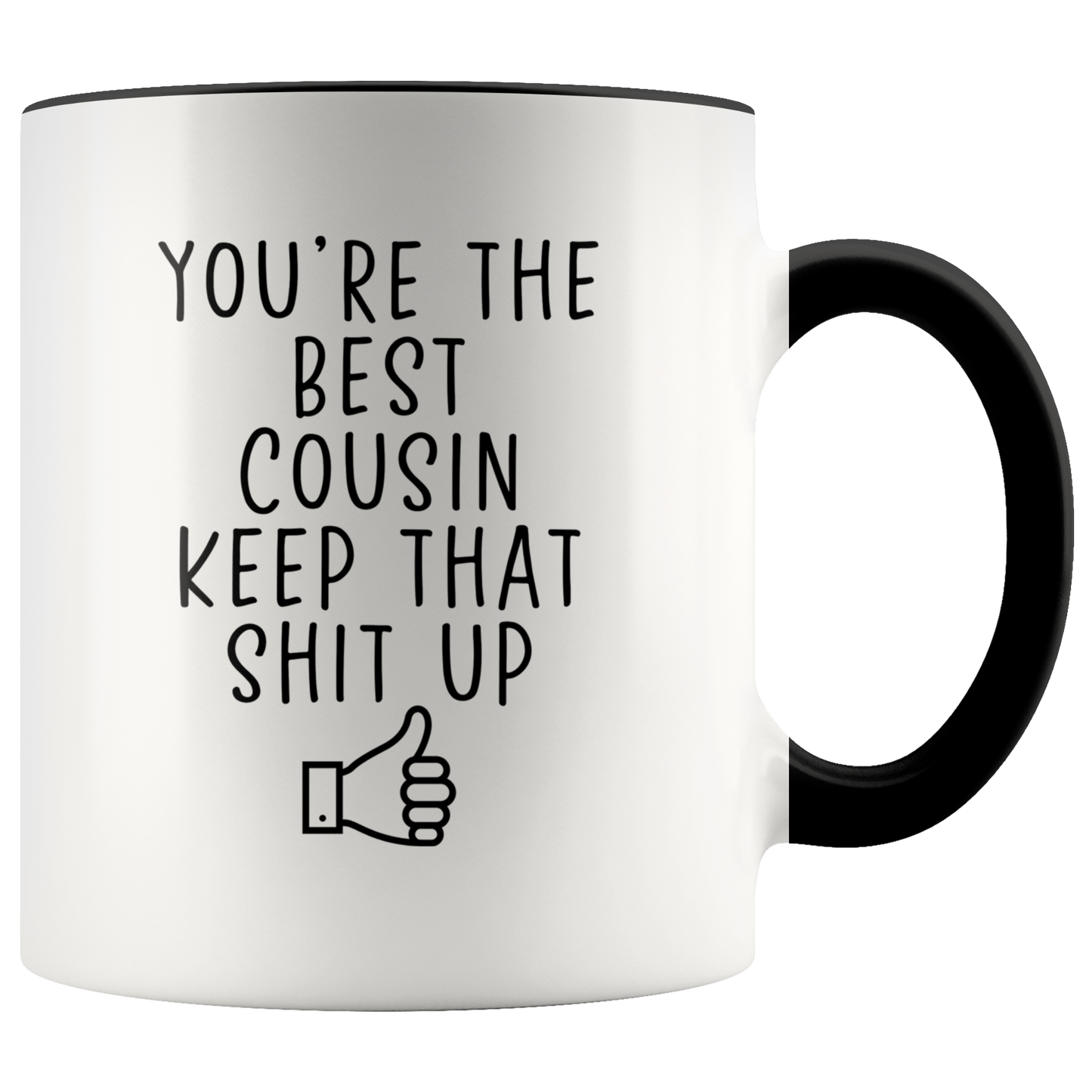 Cousin Gifts, Coffee Mug, Two Tone Accent Cup, Birthday Gift for Men and Women