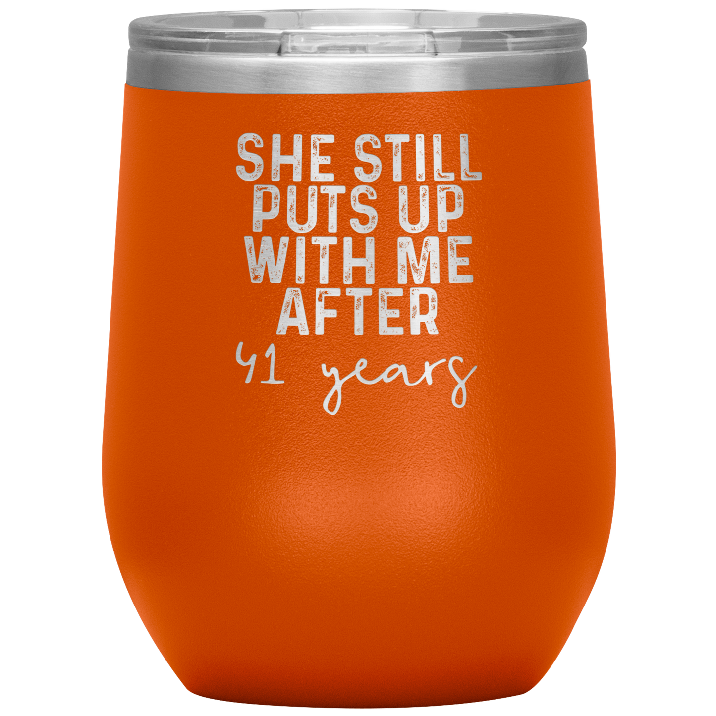 41st Anniversary Wine Tumbler, Gifts, Travel Wine Cup, Birthday Gifts for Men and Women