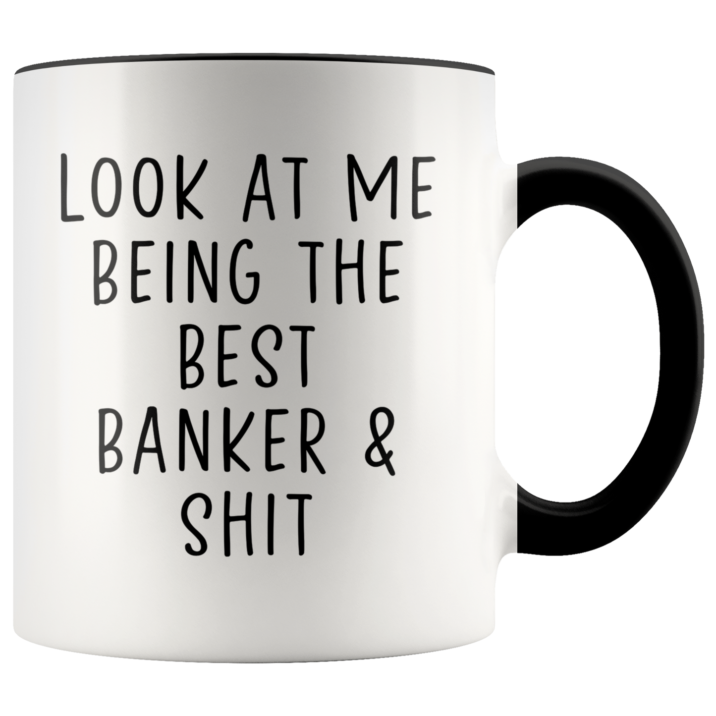 Banker Gifts, Coffee Mug, Two Tone Accent Cup, Birthday Gift for Men and Women