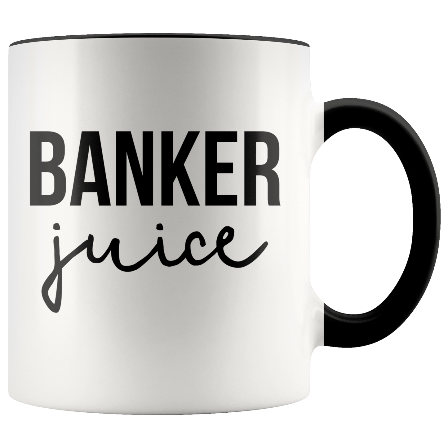 Banker Gifts, Coffee Mug, Two Tone Accent Cup, Birthday Gift for Men and Women