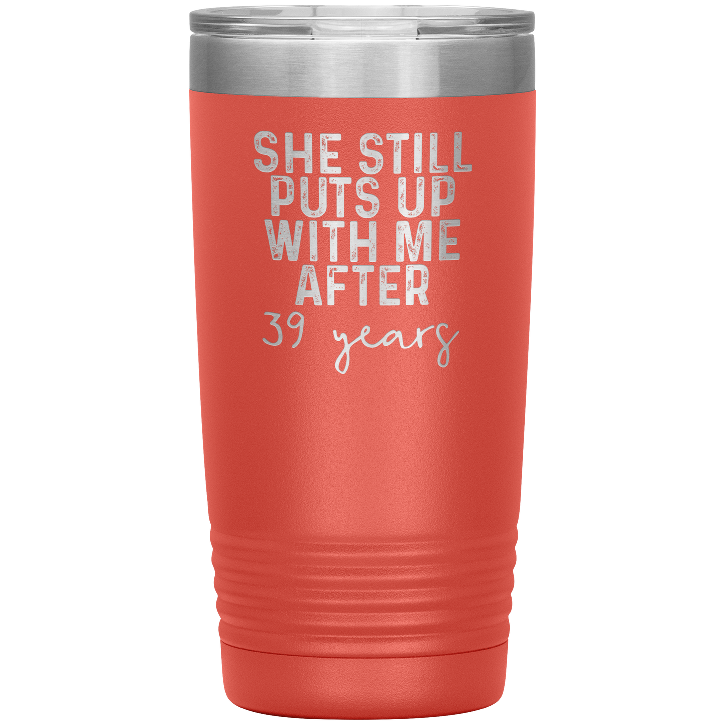 39th Anniversary Gifts for Husband, Coffee Mug, Tumbler, Birthday Gifts for Men and Women