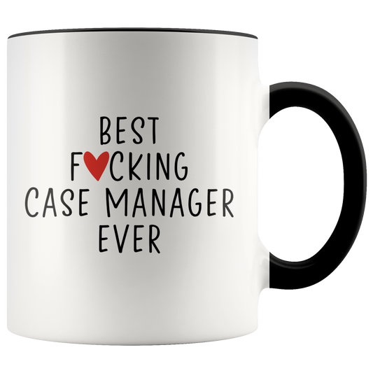 Case manager Gifts, Funny Coffee Mug, Two Tone Accent Cup, Birthday Gift for Men and Women