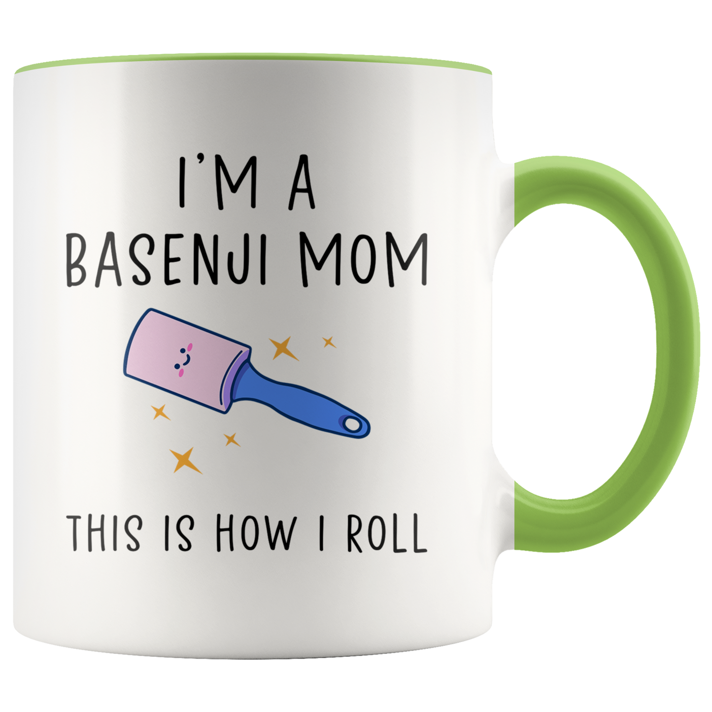 Basenji Mom Gifts, Coffee Mug, Two Tone Accent Cup, Birthday Gift for Men and Women