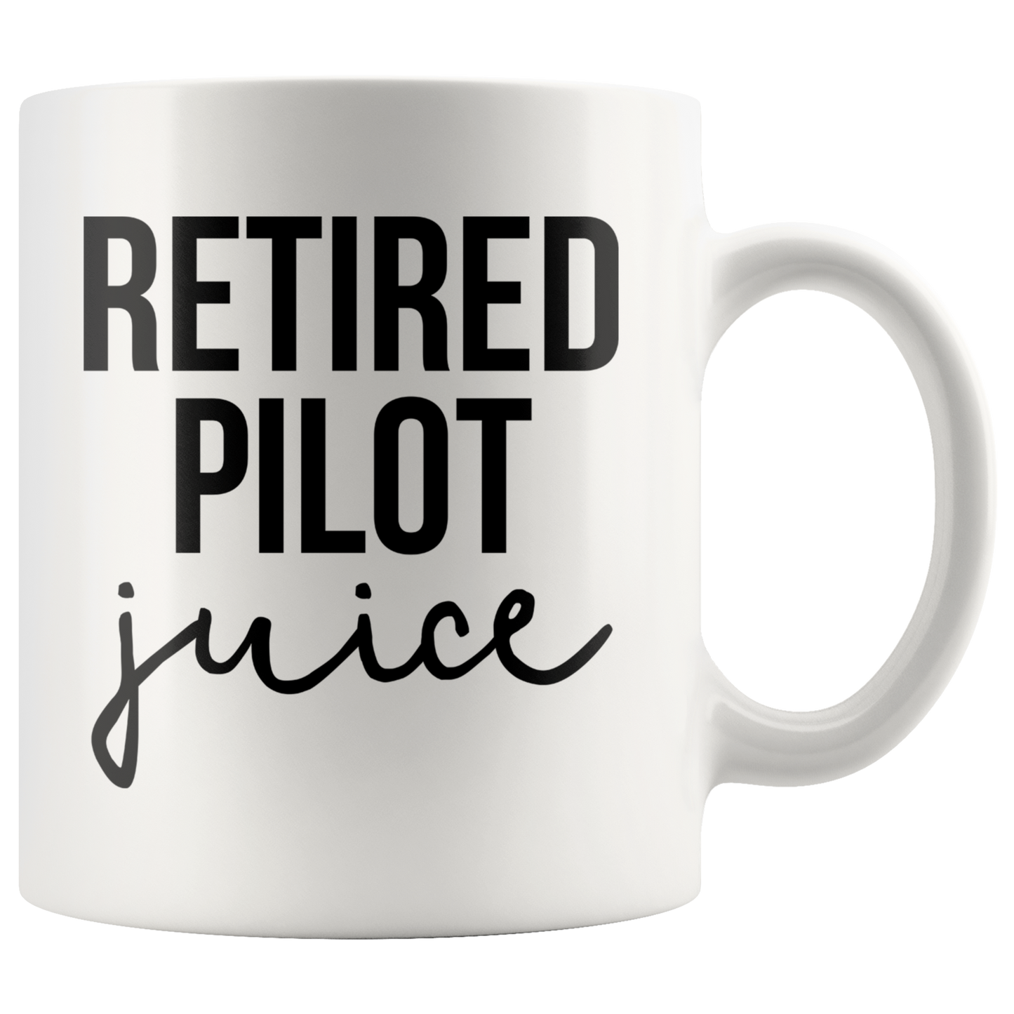 Retired Pilot Retirement Gifts, Coffee Mug, Two Tone Accent Cup, Birthday Gift for Men and Women