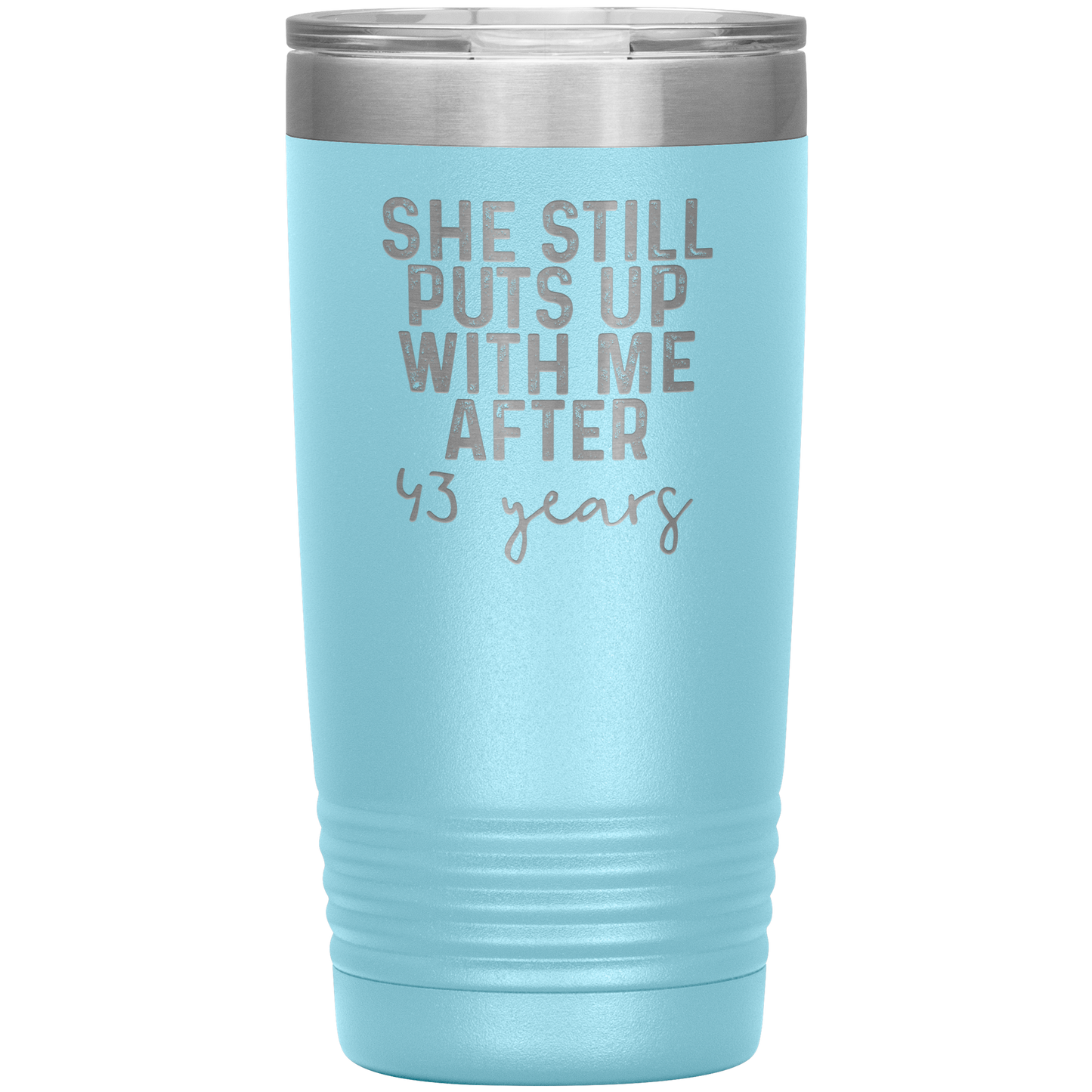 43rd Anniversary Gifts for Husband and Wife, Coffee Mug, Tumbler, Birthday Gifts for Men and Women