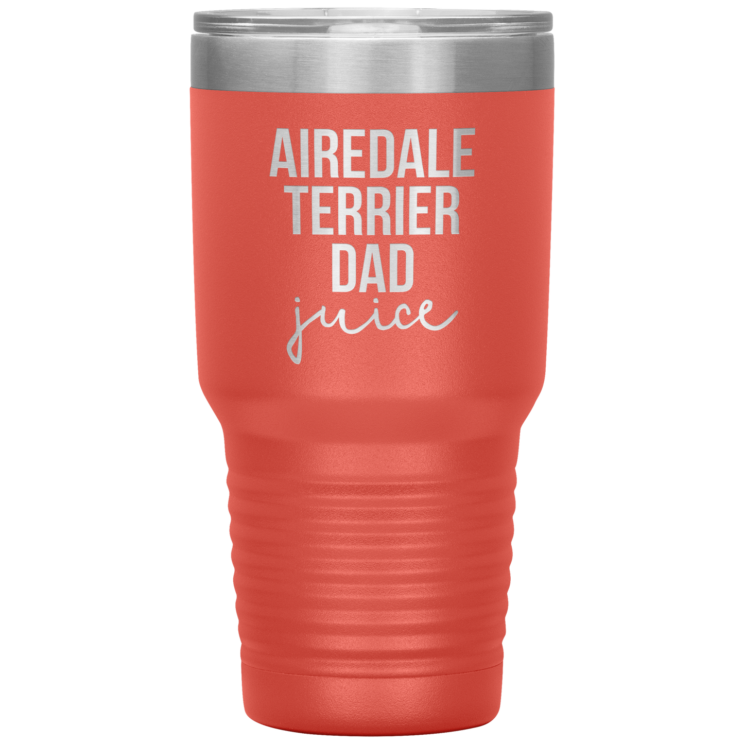 Airedale Terrier Dad Tumbler, Funny Travel Coffee Mug, Birthday Gifts for Men and Women