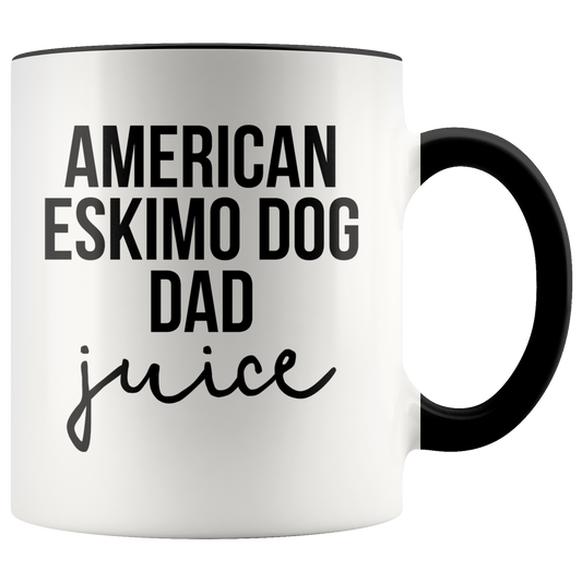 American Eskimo Dog Dad Gifts, Coffee Mug, Two Tone Accent Cup, Birthday Gift for Men and Women