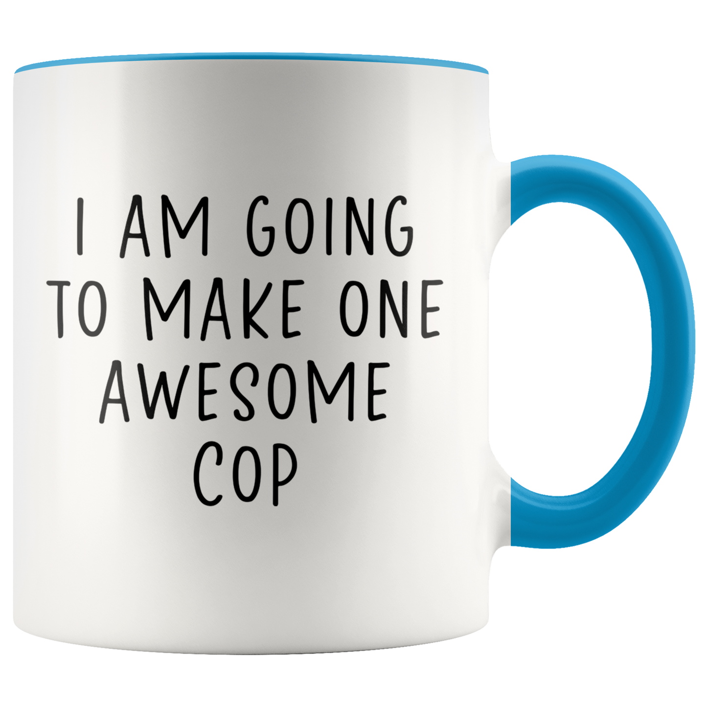 Cop Gifts, Coffee Mug, Two Tone Accent Cup, Birthday Gift for Men and Women