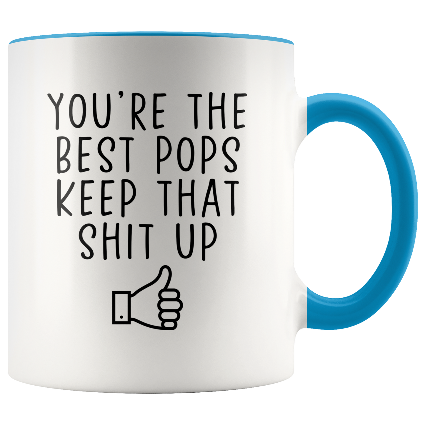 Pops Gifts, Coffee Mug, Two Tone Accent Cup, Birthday Gift for Men and Women