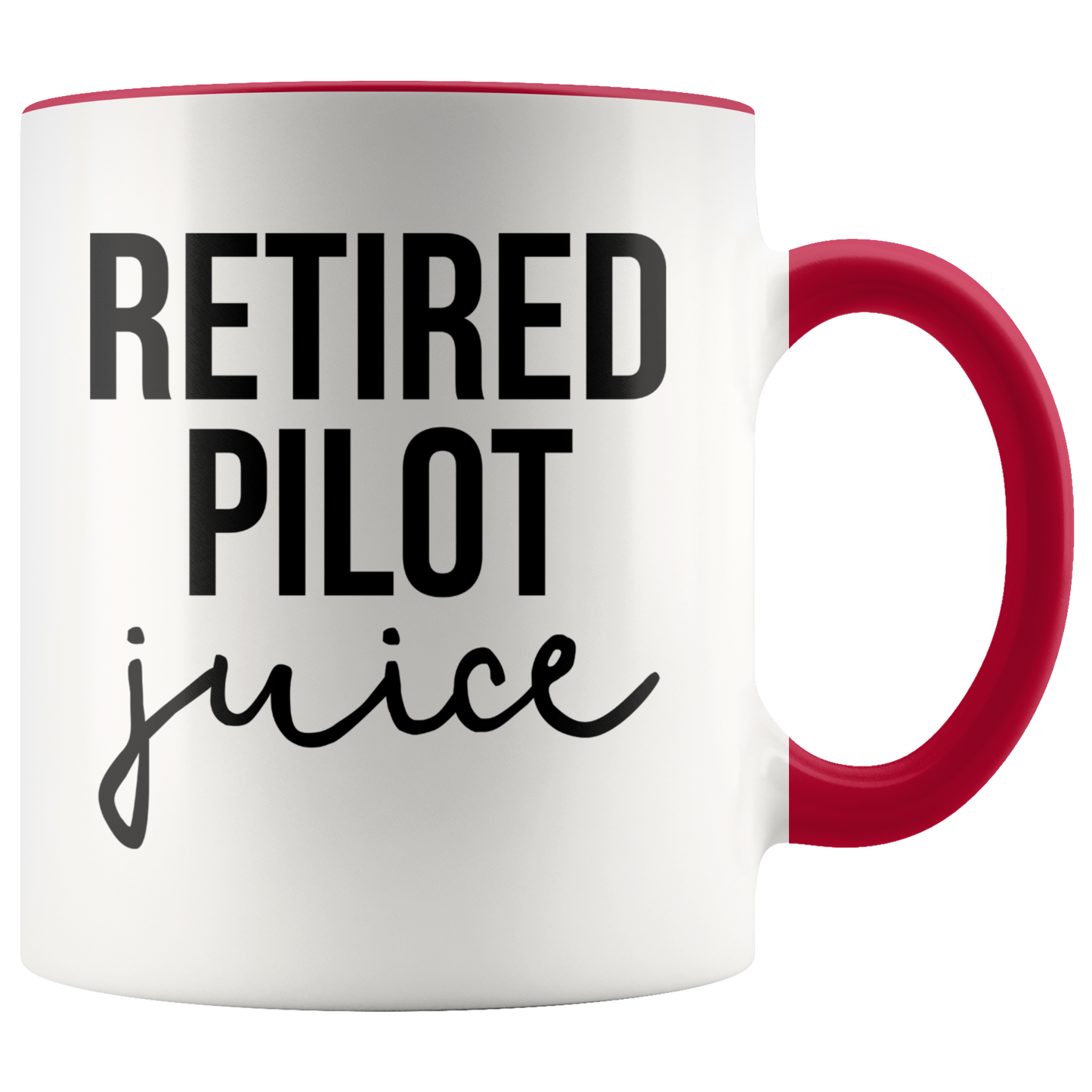 Retired Pilot Retirement Gifts, Coffee Mug, Two Tone Accent Cup, Birthday Gift for Men and Women