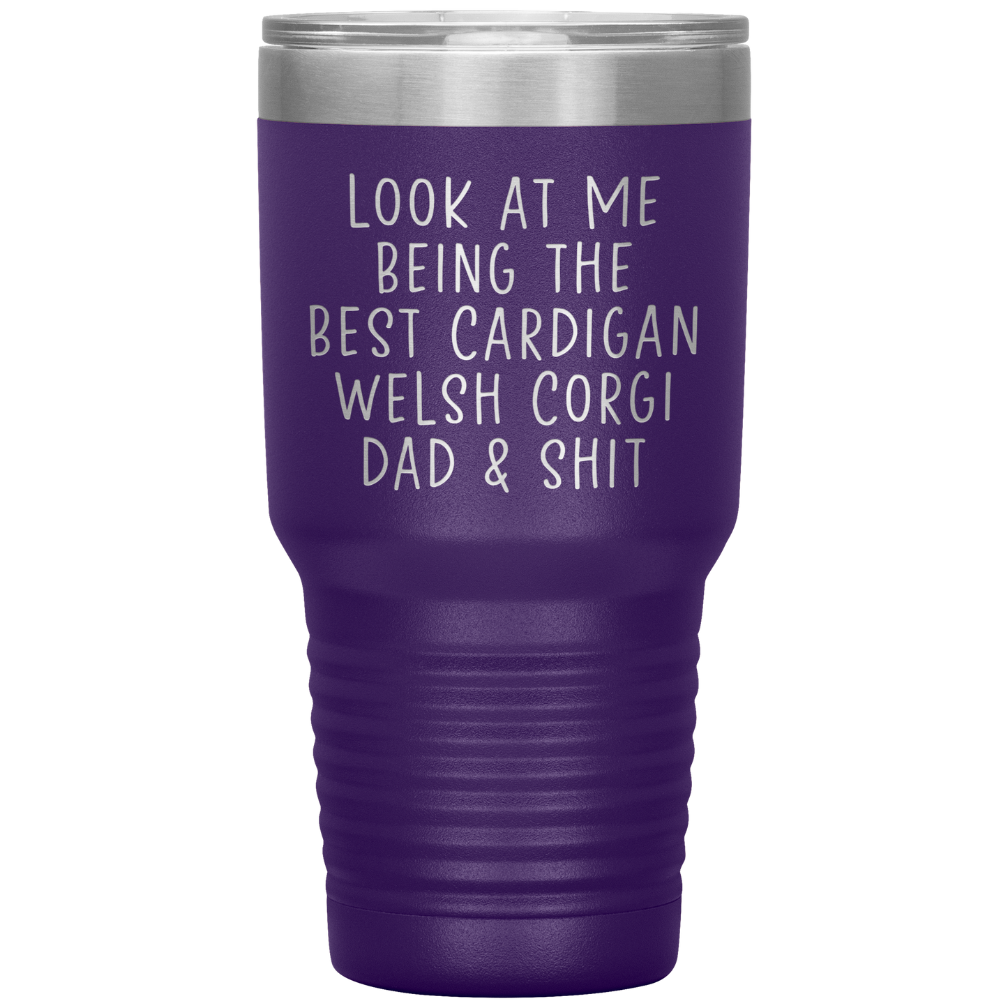 Cardigan Welsh Corgi Dad Tumbler, Funny Travel Coffee Mug, Birthday Gifts for Men and Women