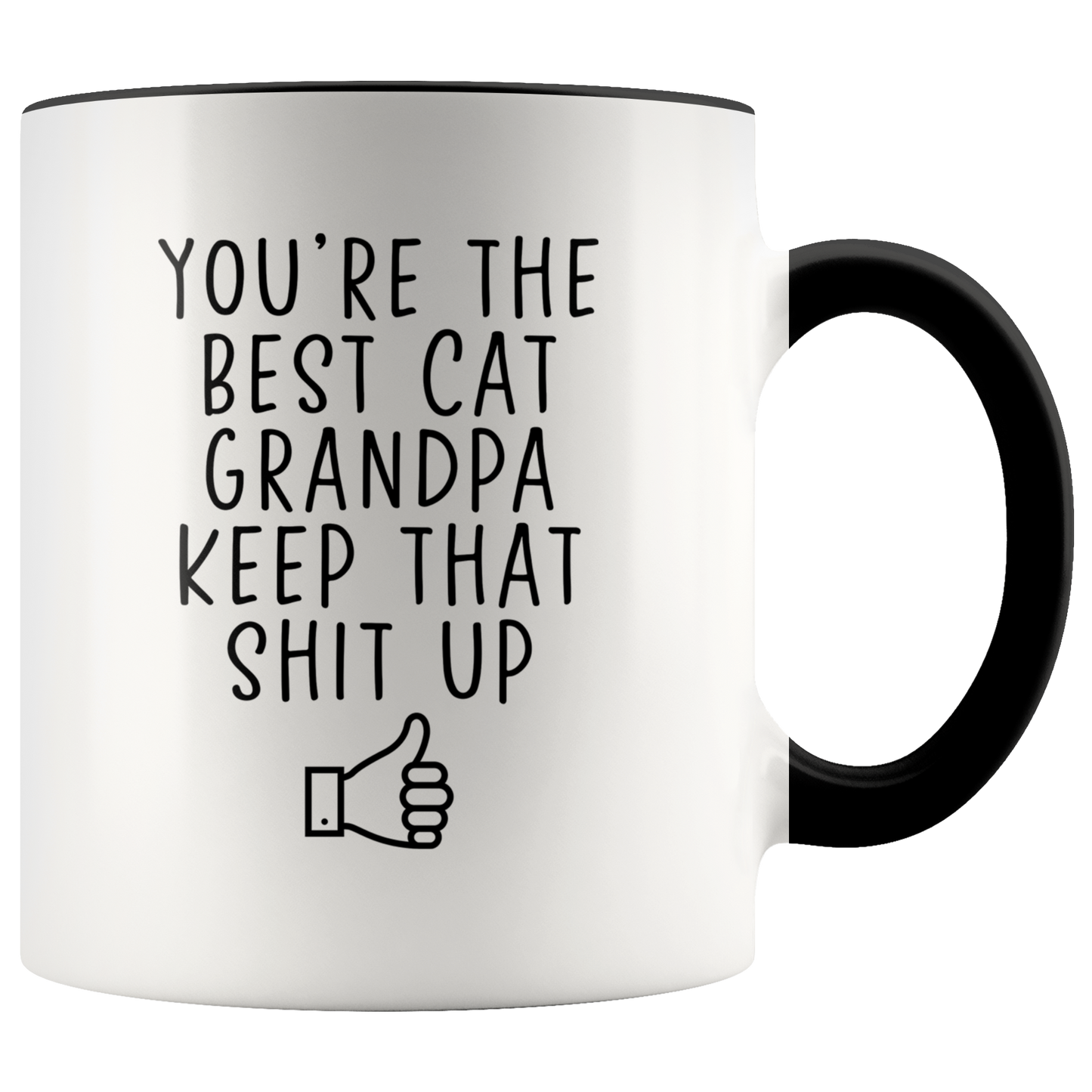 Cat Grandpa Gifts, Coffee Mug, Two Tone Accent Cup, Birthday Gift for Men and Women