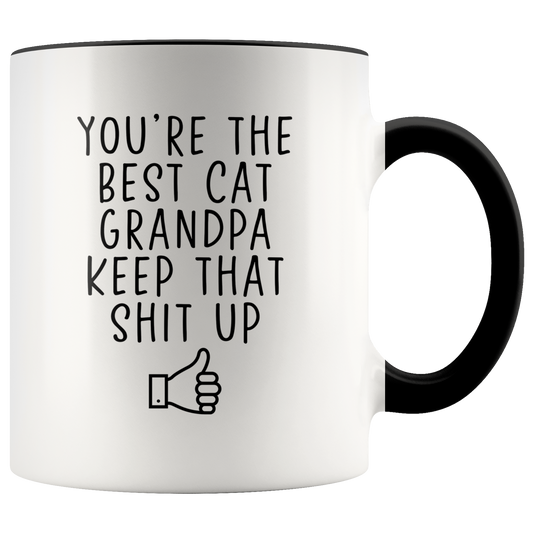 Cat Grandpa Gifts, Coffee Mug, Two Tone Accent Cup, Birthday Gift for Men and Women