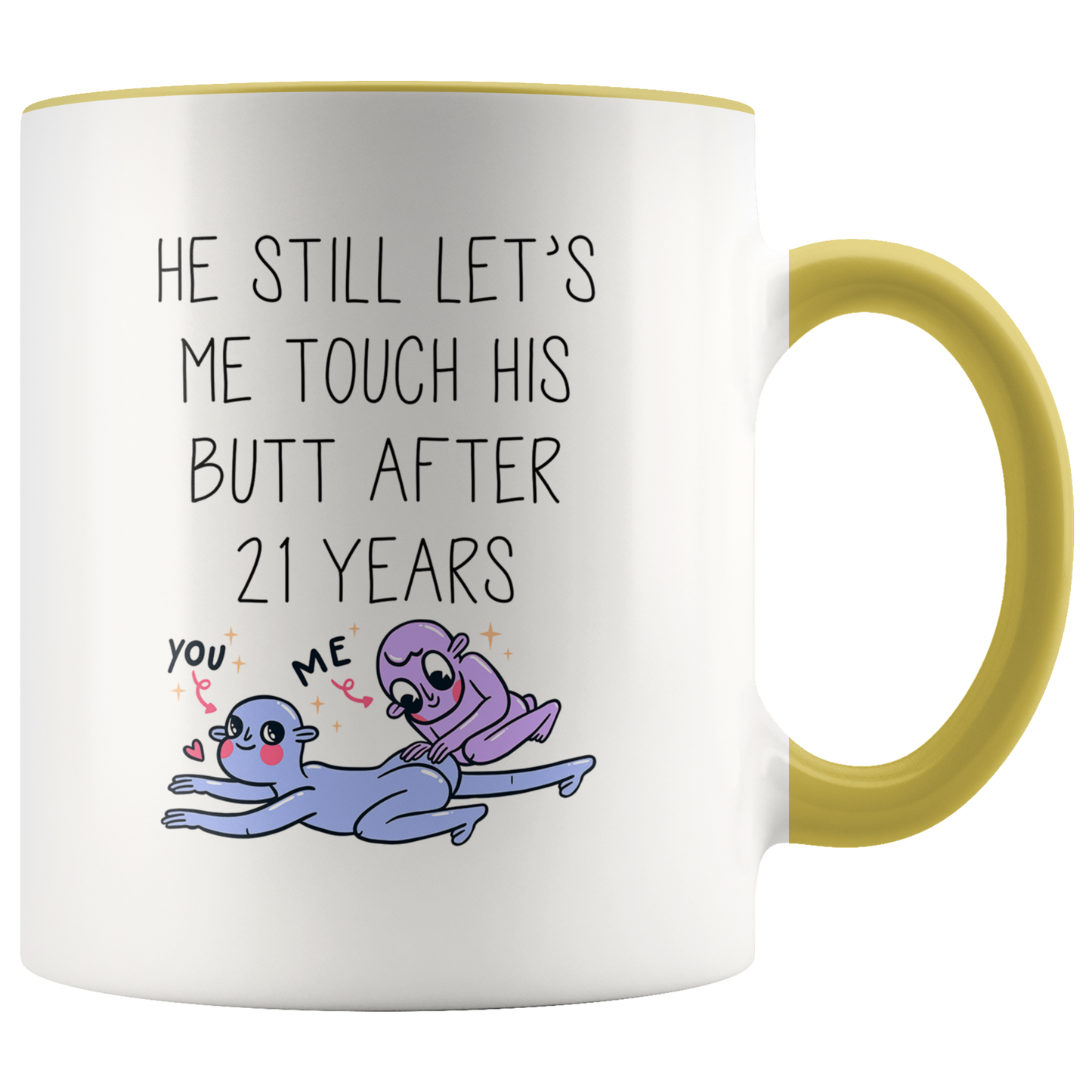 21st Anniversary Gifts, 21 Year Coffee Mug for Wife, Two Tone Accent Cup for Her, Birthday Gift for Men and Women