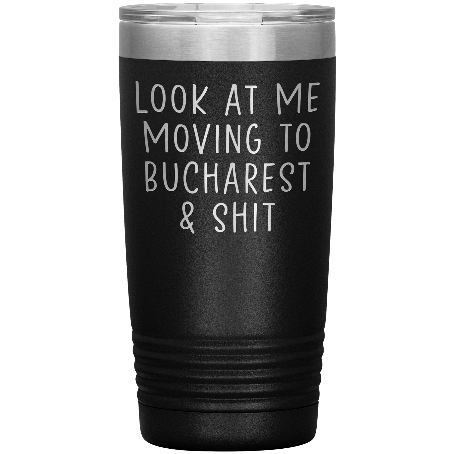 Moving to Bucharest Romania Tumbler, Funny Moving Away Travel Coffee Mug, Birthday Gifts for Men and Women