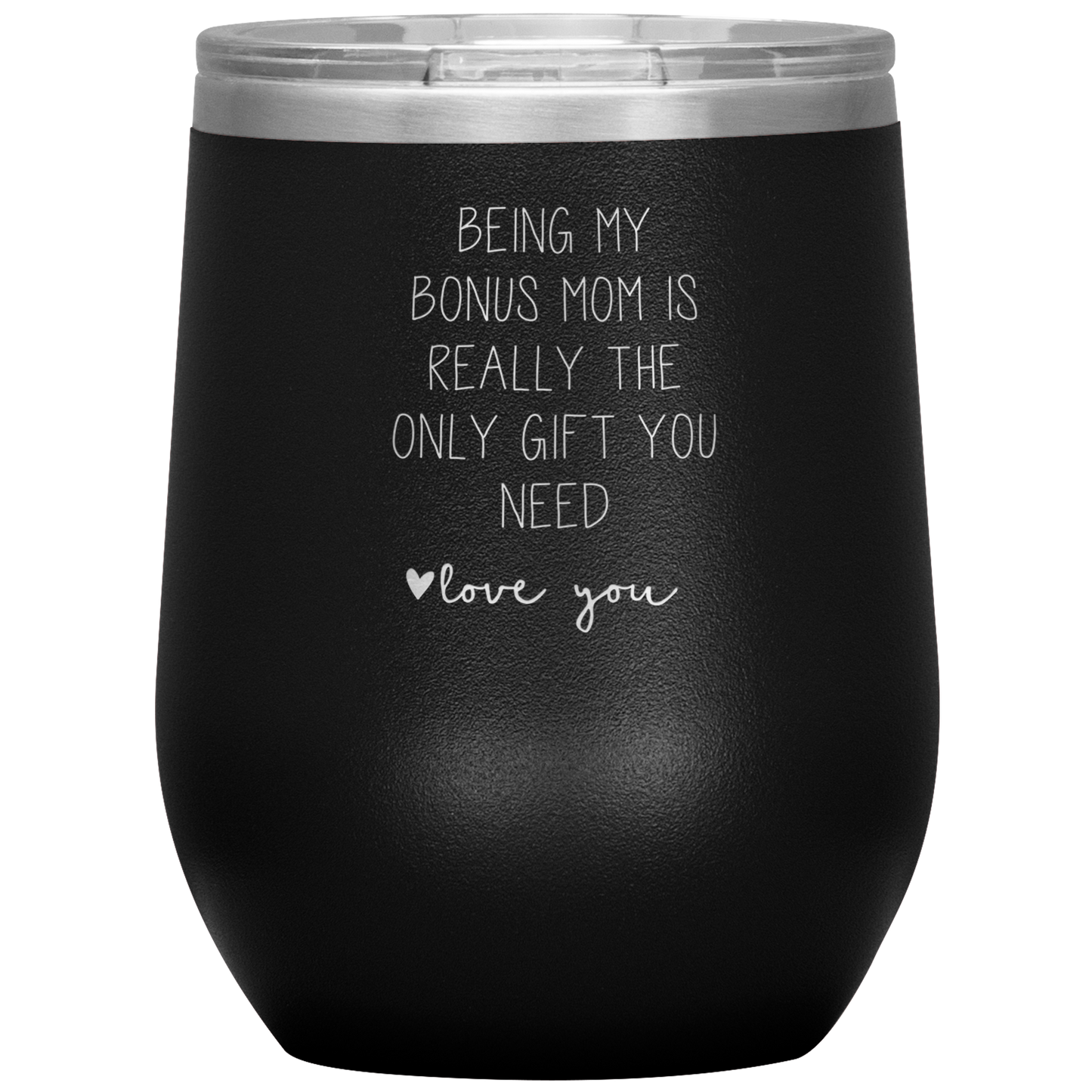 Bonus Mom Wine Tumbler, Bonus Mom Gifts, Travel Wine Cup, Birthday Gifts for Men and Women