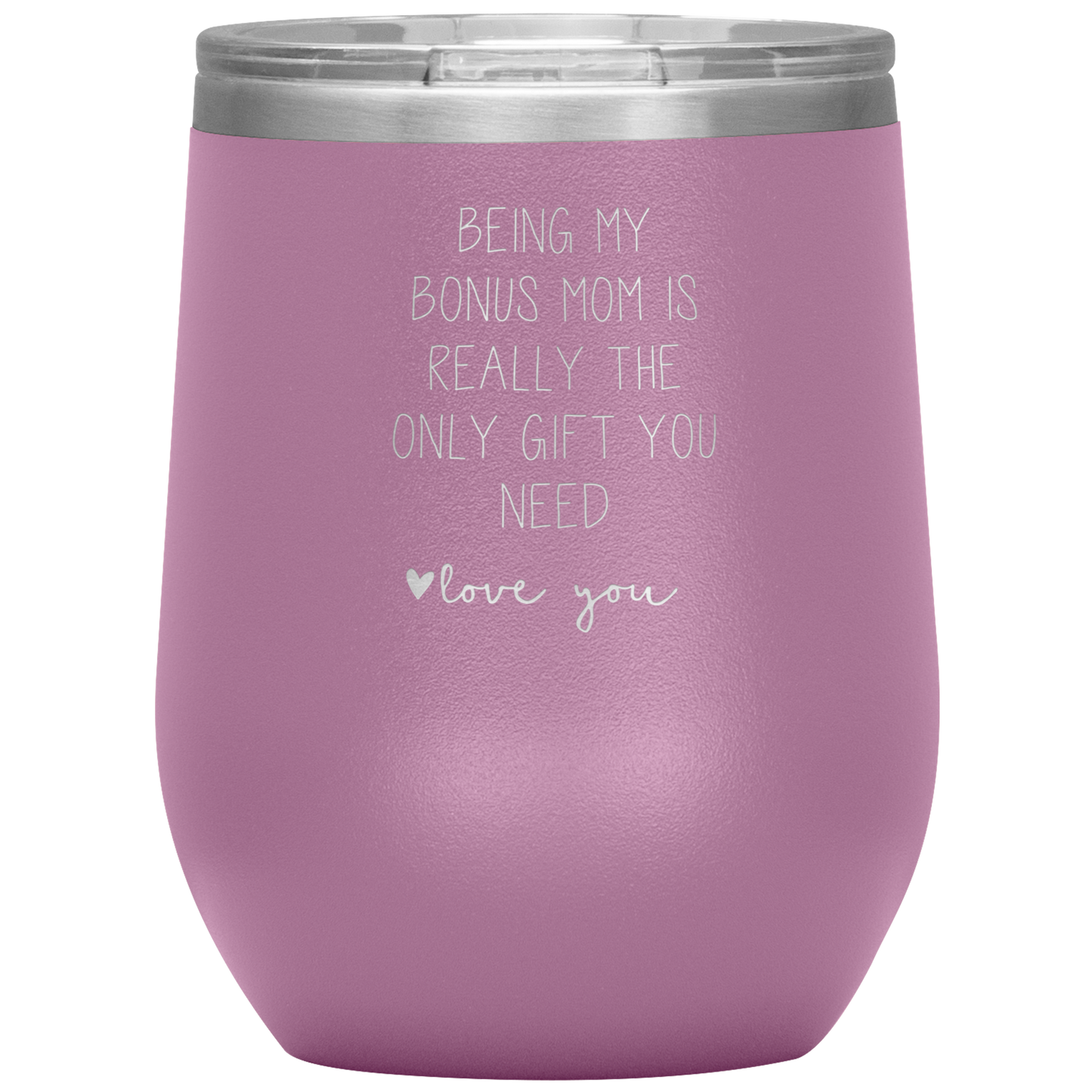 Bonus Mom Wine Tumbler, Bonus Mom Gifts, Travel Wine Cup, Birthday Gifts for Men and Women