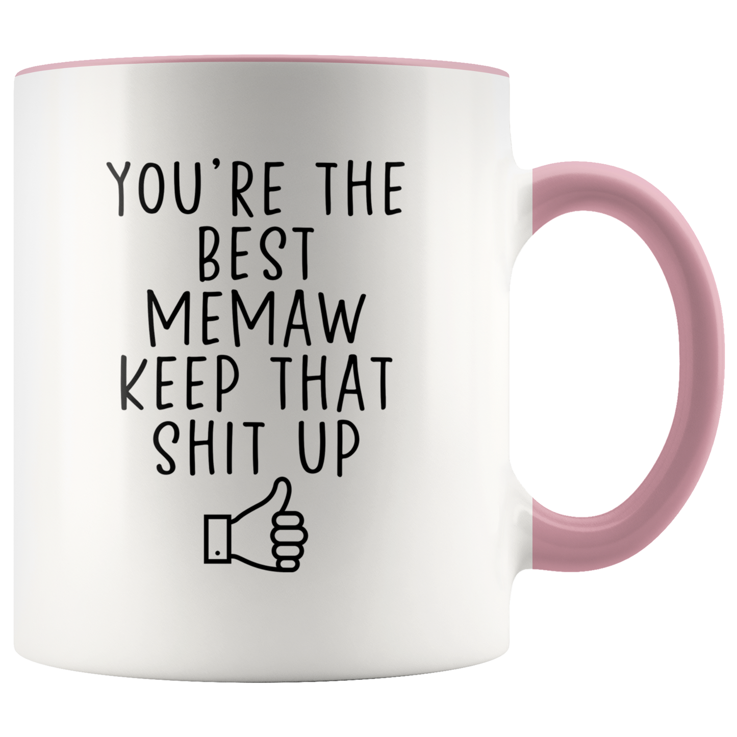 Memaw Gifts, Coffee Mug, Two Tone Accent Cup, Birthday Gift for Men and Women