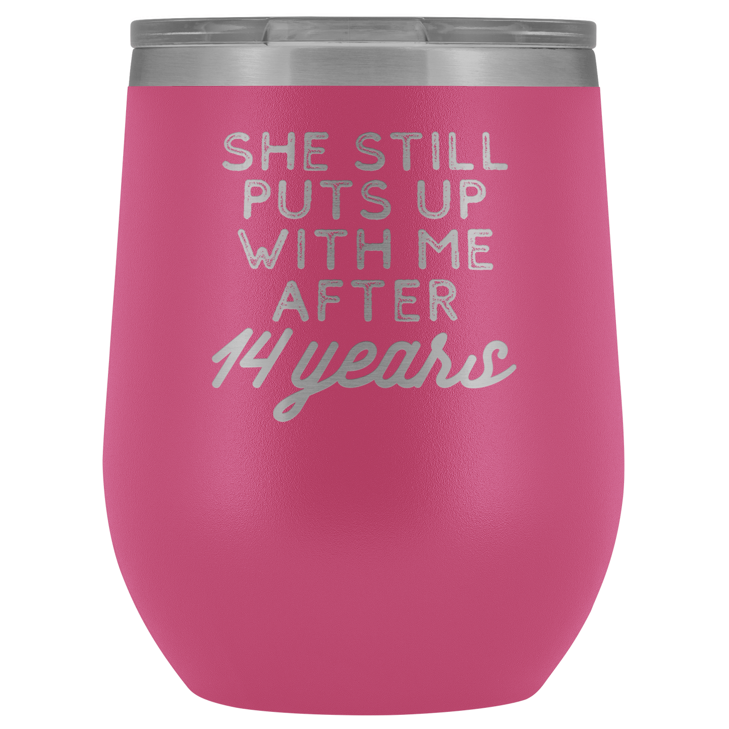 14th Anniversary Gift 14 Anni Anniversario di Matrimonio Anniversario Vino Tumbler Regali Divertenti Marito per Lui Anniversario per Men Cup