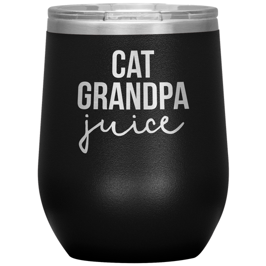 Cat Grandpa Wine Tumbler, Cat Grandpa Cadeaux, Travel Wine Cup, Cadeaux d’anniversaire pour les hommes et les femmes