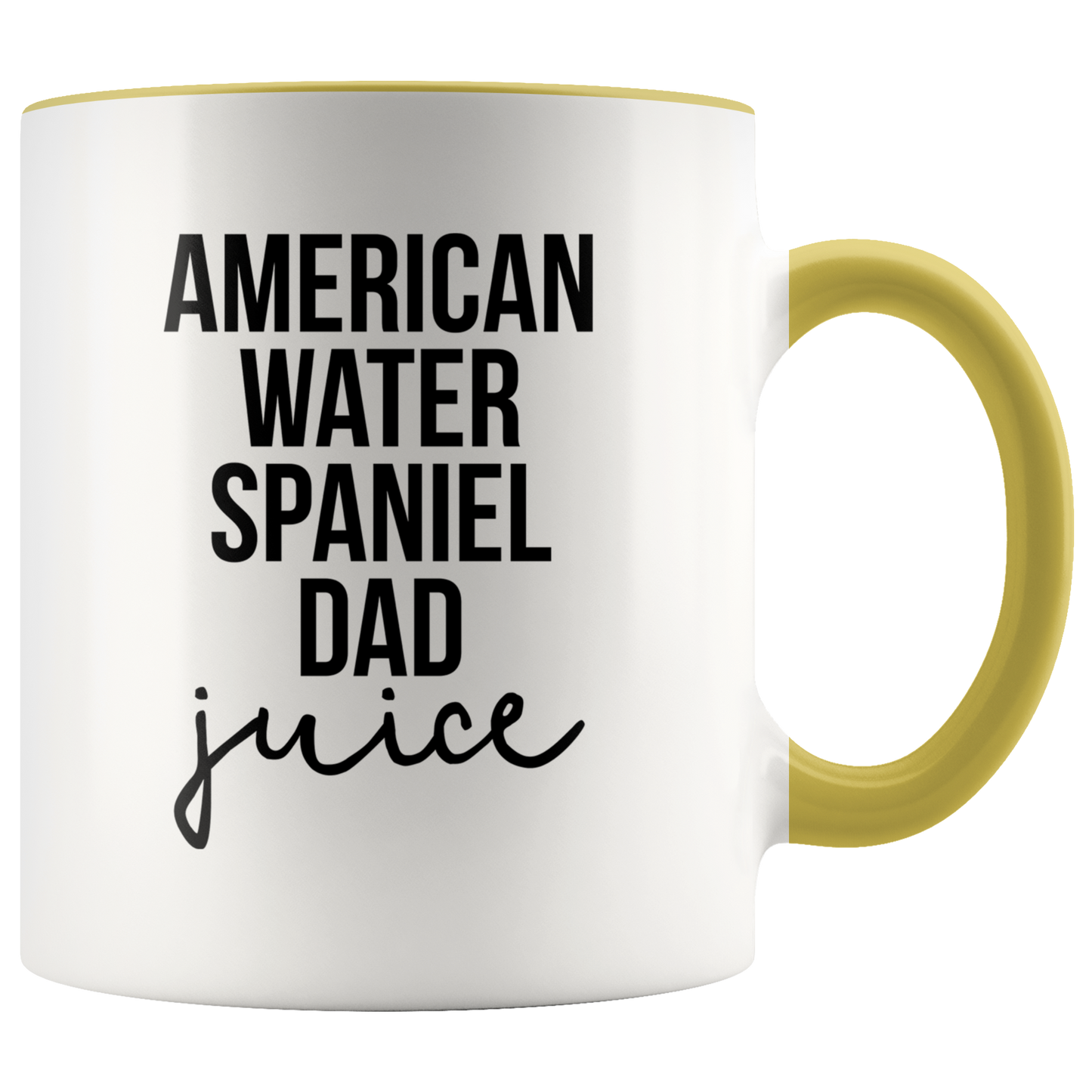 American Water Spaniel Dad Gifts, Coffee Mug, Two Tone Accent Cup, Birthday Gift for Men and Women