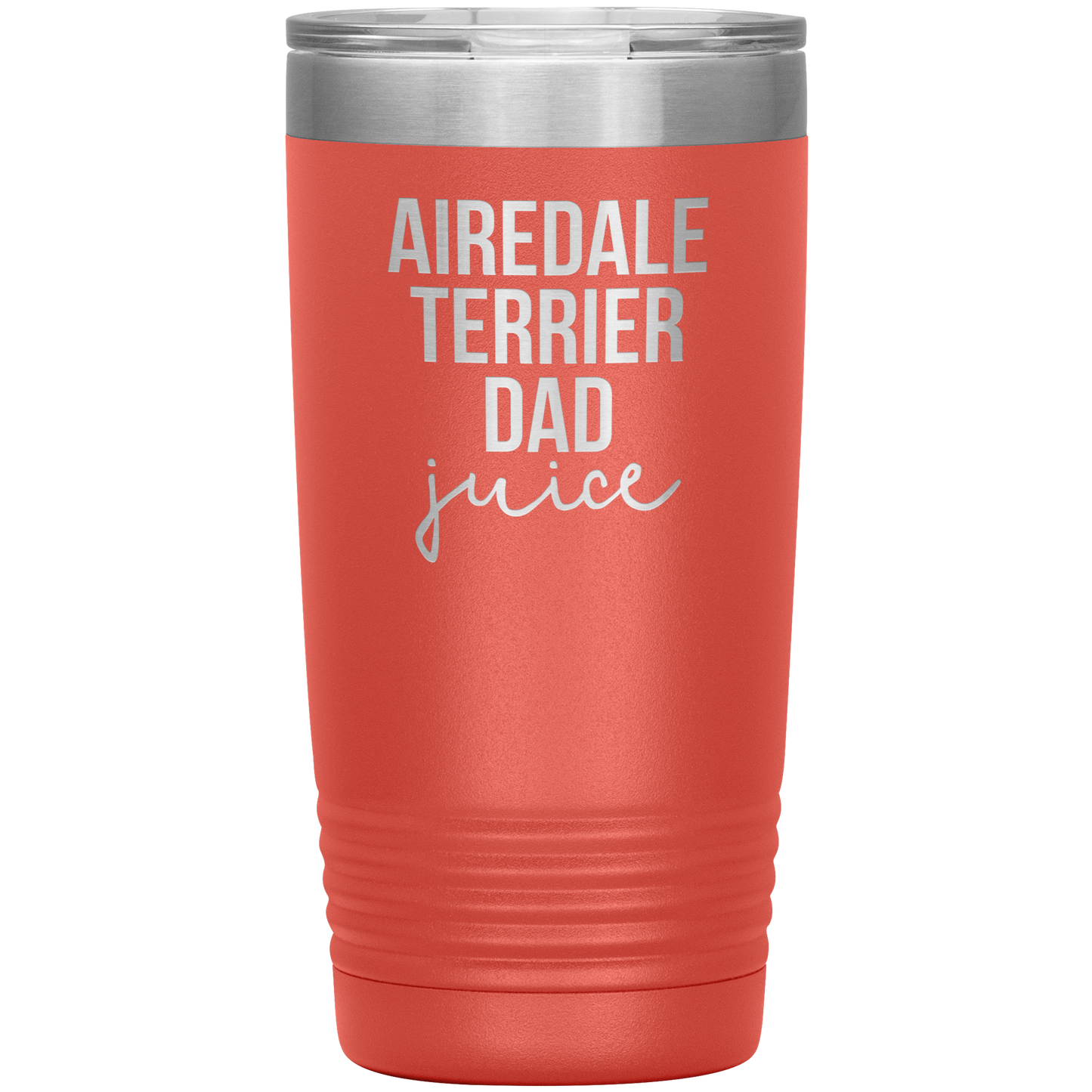 Airedale Terrier Dad Tumbler, Funny Travel Coffee Mug, Birthday Gifts for Men and Women