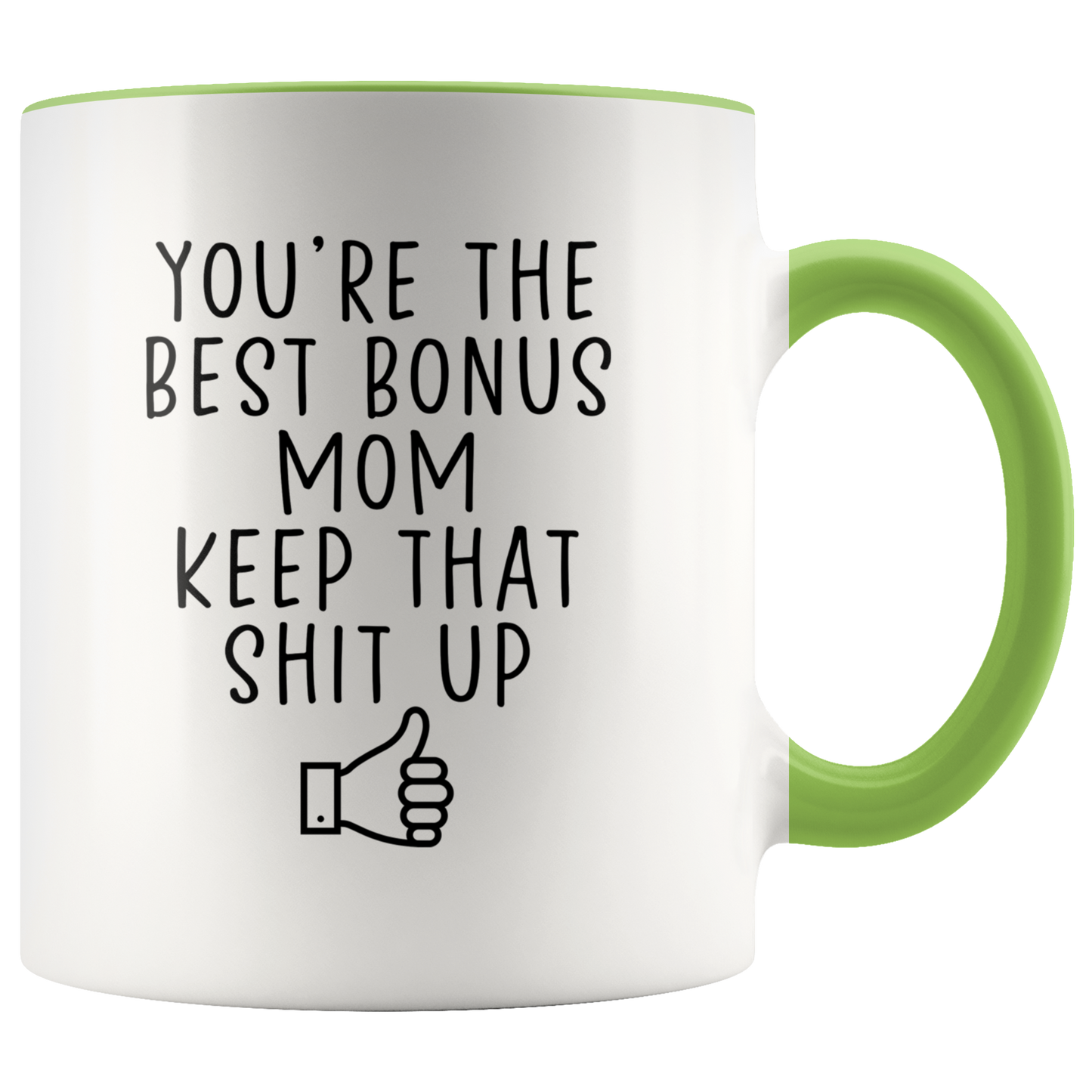 Bonus mom Gifts, Stepmom Coffee Mug, Two Tone Accent Cup, Birthday Gift for Men and Women