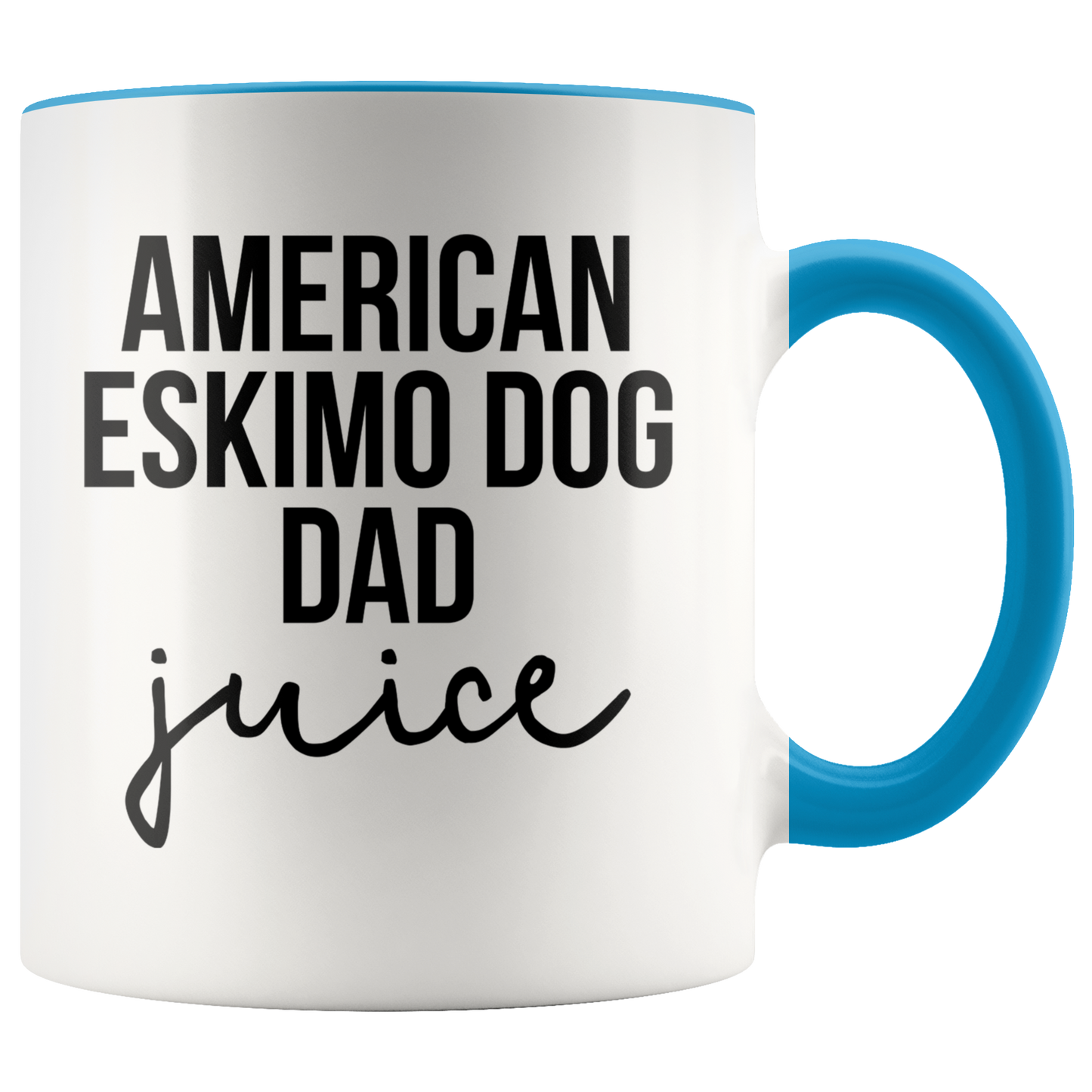 American Eskimo Dog Dad Gifts, Coffee Mug, Two Tone Accent Cup, Birthday Gift for Men and Women