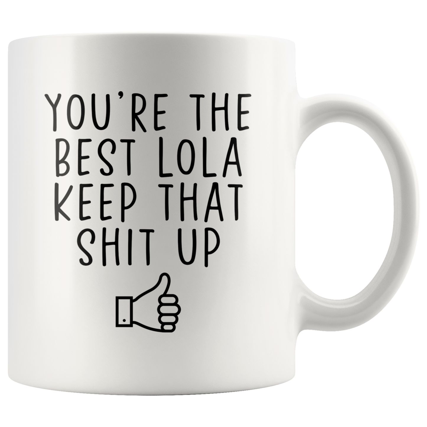 Lola Gifts, Coffee Mug, Two Tone Accent Cup, Birthday Gift for Men and Women