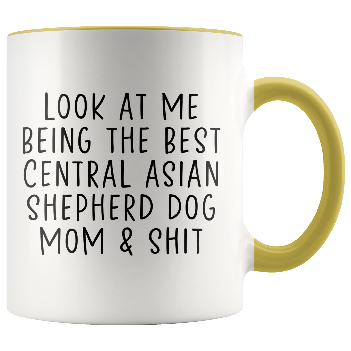 Central Asian Shepherd Dog Mom Gifts, Coffee Mug, Two Tone Accent Cup, Birthday Gift for Men and Women