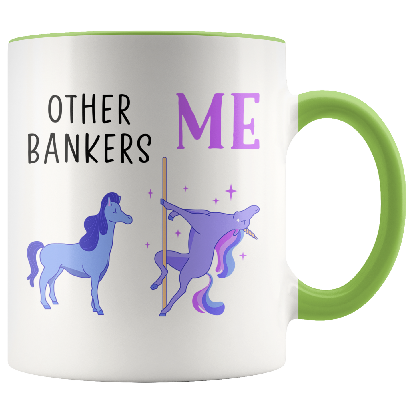 Banker Gifts, Coffee Mug, Two Tone Accent Cup, Birthday Gift for Men and Women