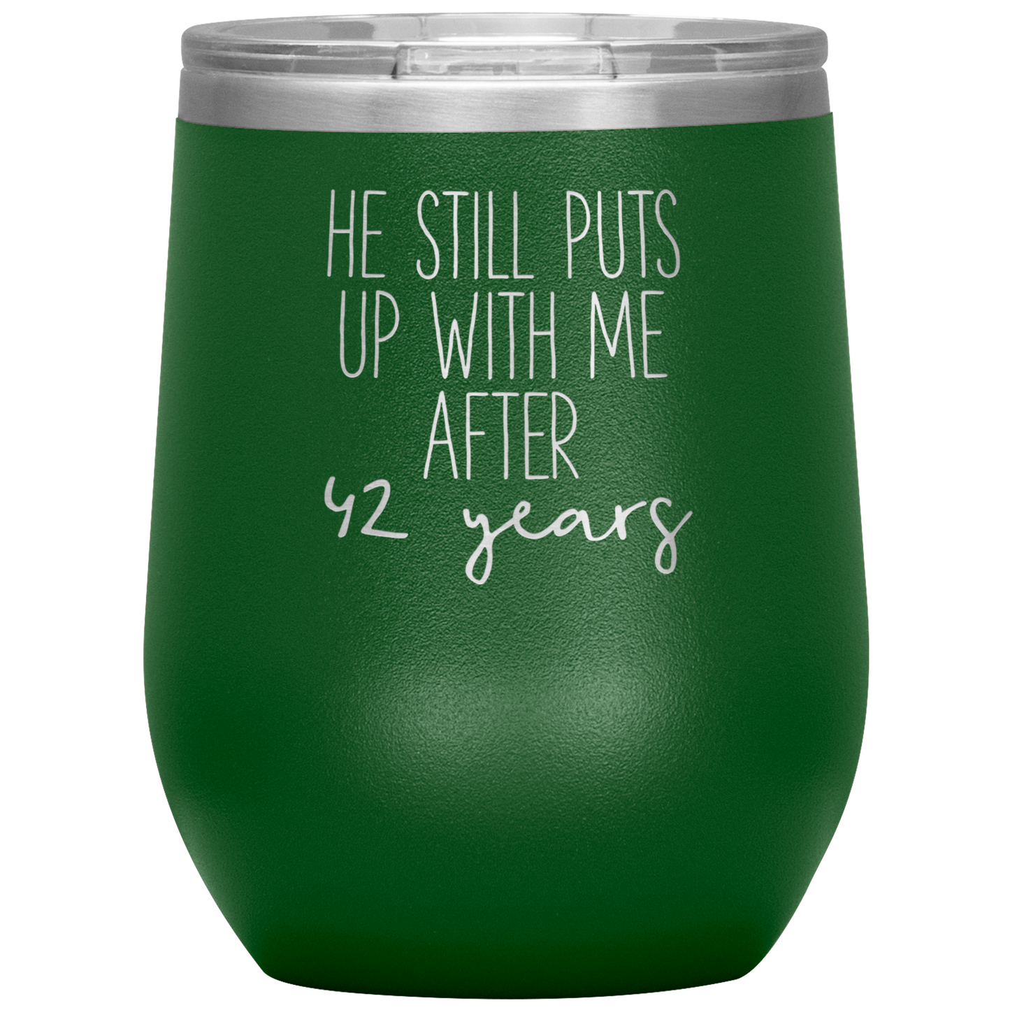 42nd Anniversary Wine Tumbler, Gifts, Travel Wine Cup, Birthday Gifts for Men and Women