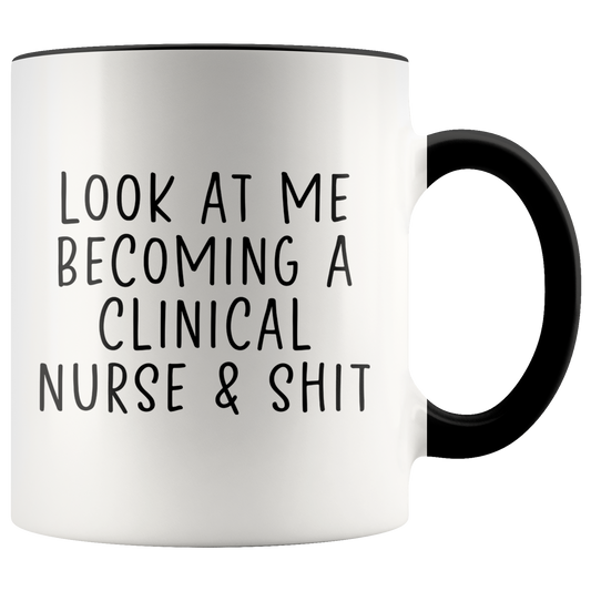 Clinical Nurse Gifts, Coffee Mug, Two Tone Accent Cup, Birthday Gift for Men and Women