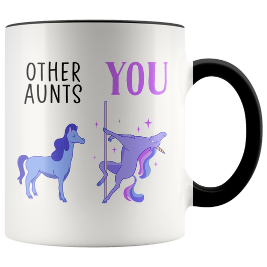 Aunt Gifts, Coffee Mug, Two Tone Accent Cup, Birthday Gift for Men and Women