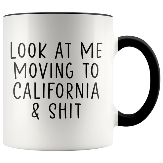 Moving to California Gifts, Coffee Mug, Two Tone Accent Cup, Birthday Gift for Men and Women