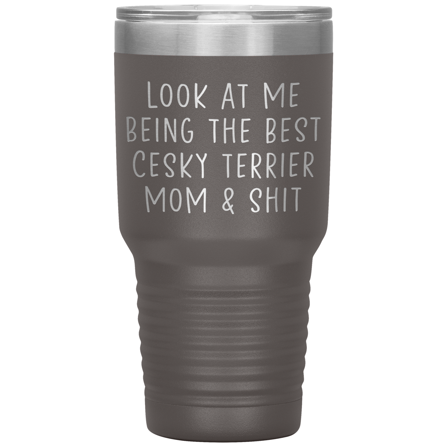 Cesky Terrier Mom Tumbler, Funny Travel Coffee Mug, Birthday Gifts for Men and Women