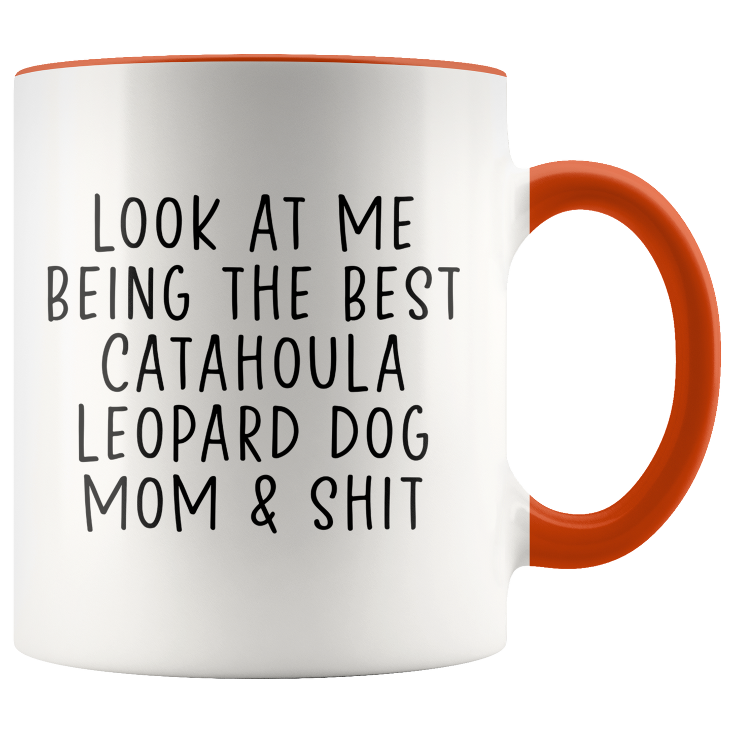 Catahoula Leopard Dog Mom Gifts, Coffee Mug, Two Tone Accent Cup, Birthday Gift for Men and Women