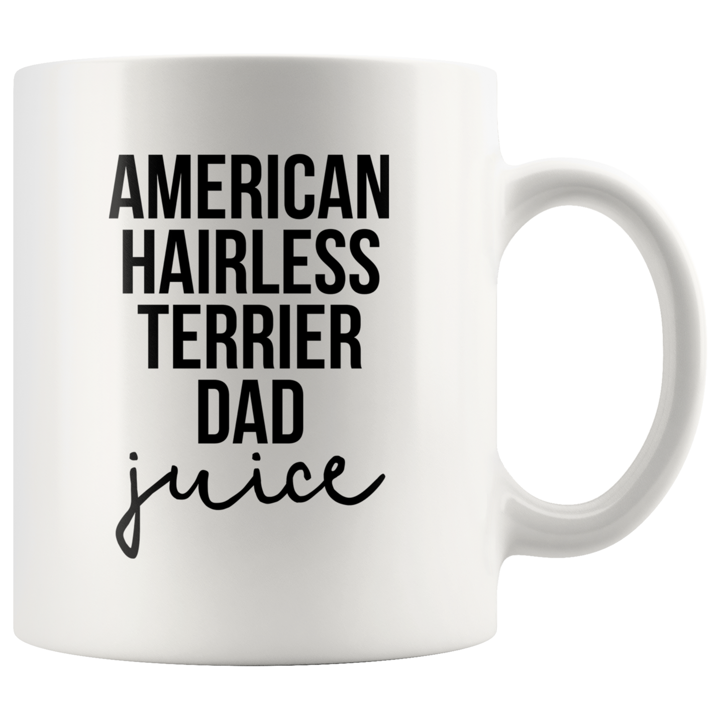 American Hairless Terrier Dad Gifts, American Hairless Terrier Dad Coffee Mug, Two Tone Accent Cup, Birthday Gift for Men and Women