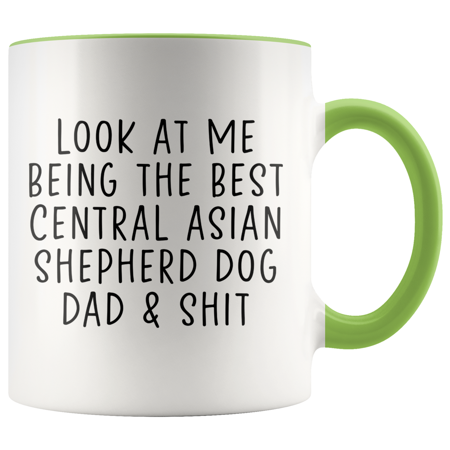 Central Asian Shepherd Dog Dad Gifts, Coffee Mug, Two Tone Accent Cup, Birthday Gift for Men and Women