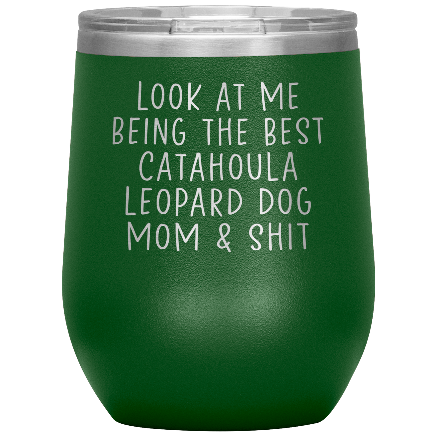 Catahoula Leopard Dog Mom Wine Tumbler, Funny Gifts, Travel Wine Cup, Birthday Gifts for Men and Women