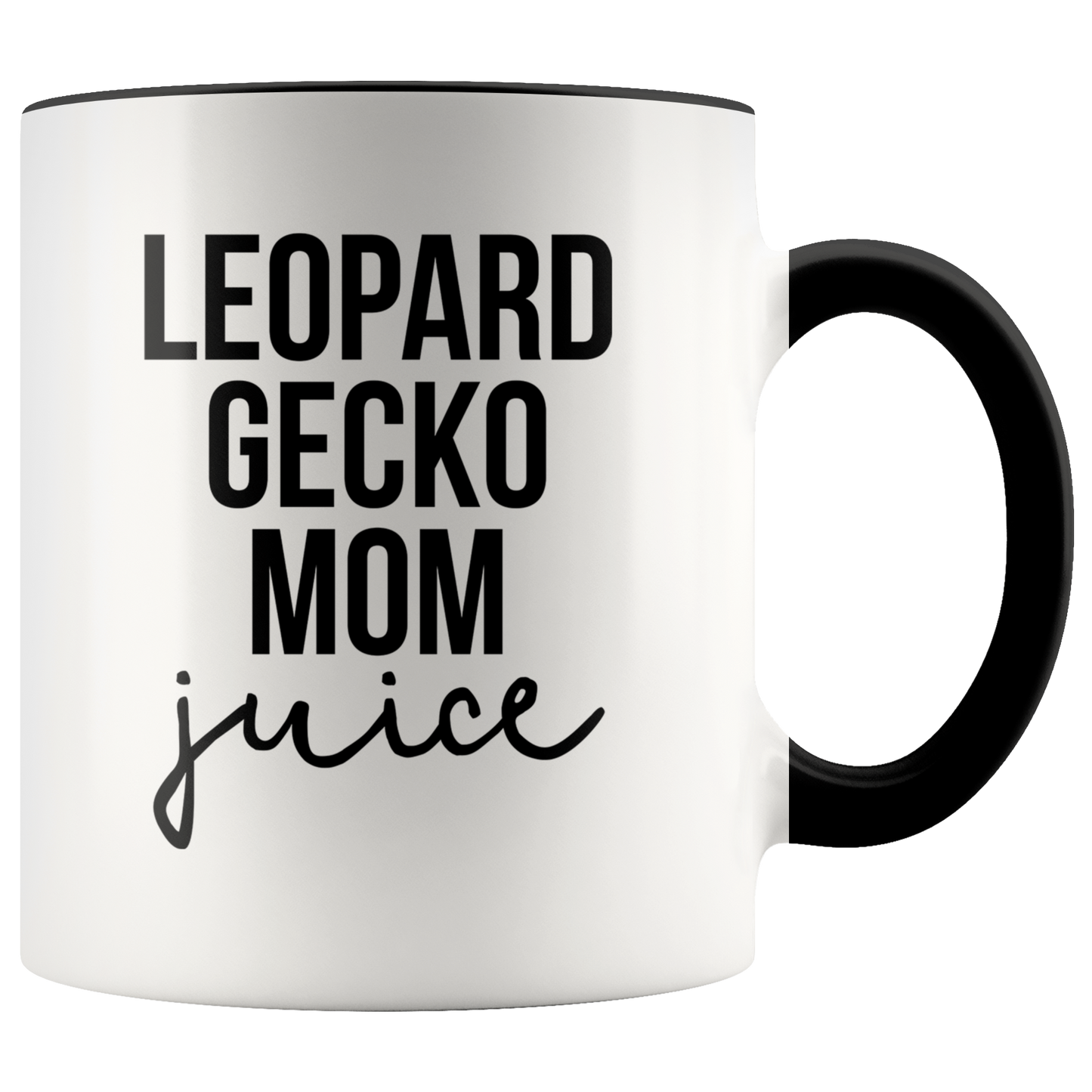 Leopard Gecko Mom Gifts, Coffee Mug, Two Tone Accent Cup, Birthday Gift for Men and Women