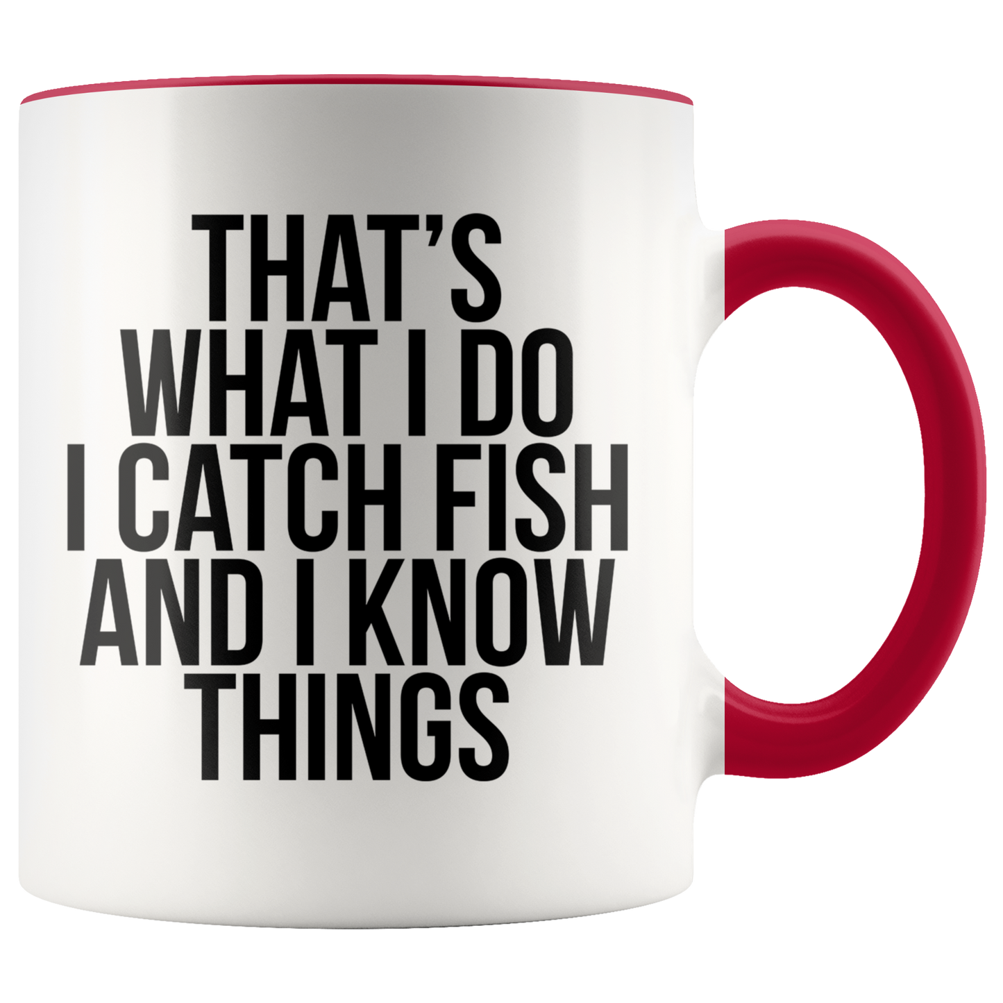 Fishing Gifts, Fisherman Coffee Mug, Two Tone Accent Cup, Birthday Gift for Men and Women