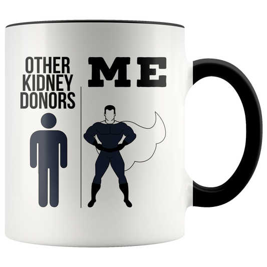 Kidney Donor Gifts, Organ Donor Coffee Mug, Two Tone Accent Cup, Birthday Gift for Men and Women