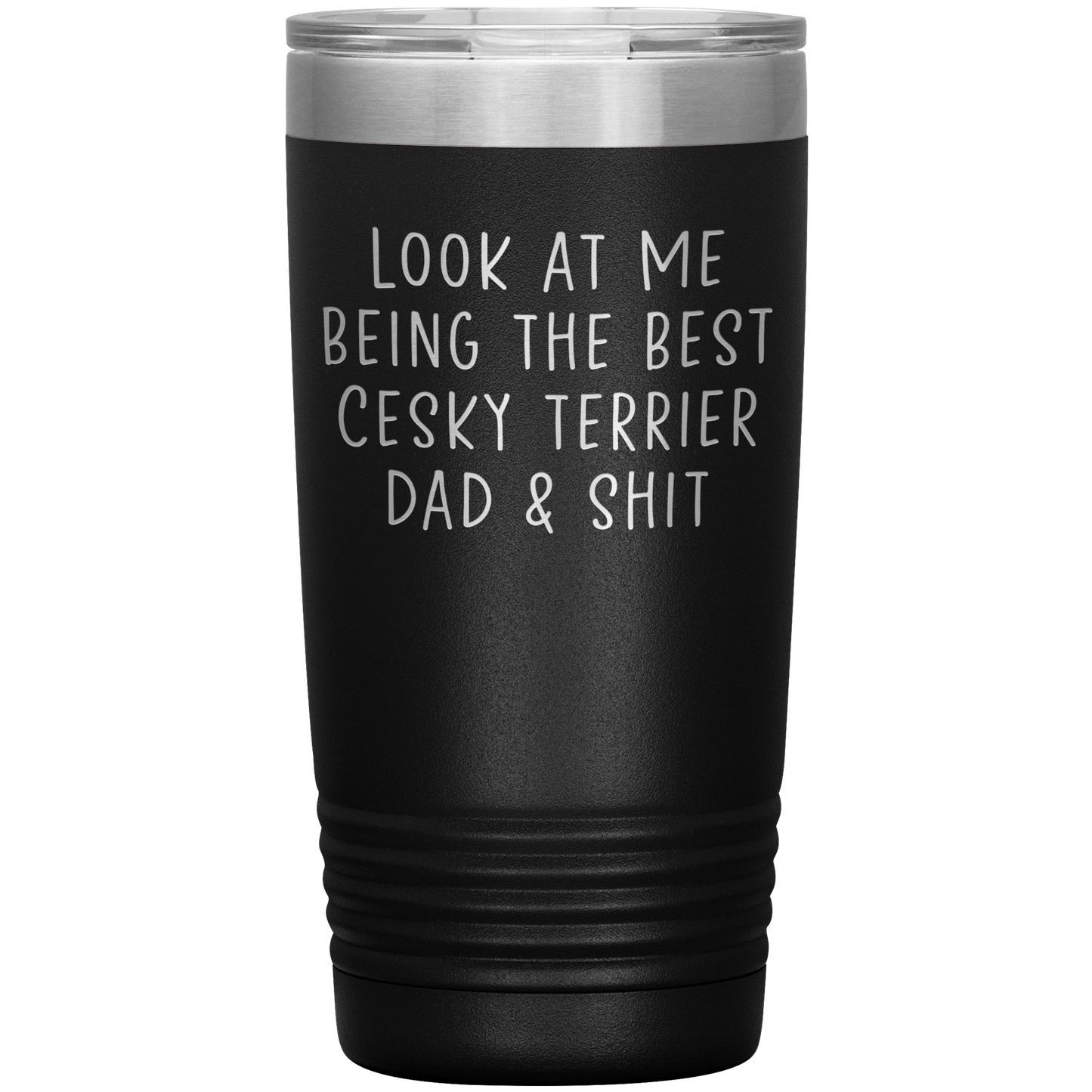 Cesky Terrier Dad Tumbler, Funny Travel Coffee Mug, Birthday Gifts for Men and Women