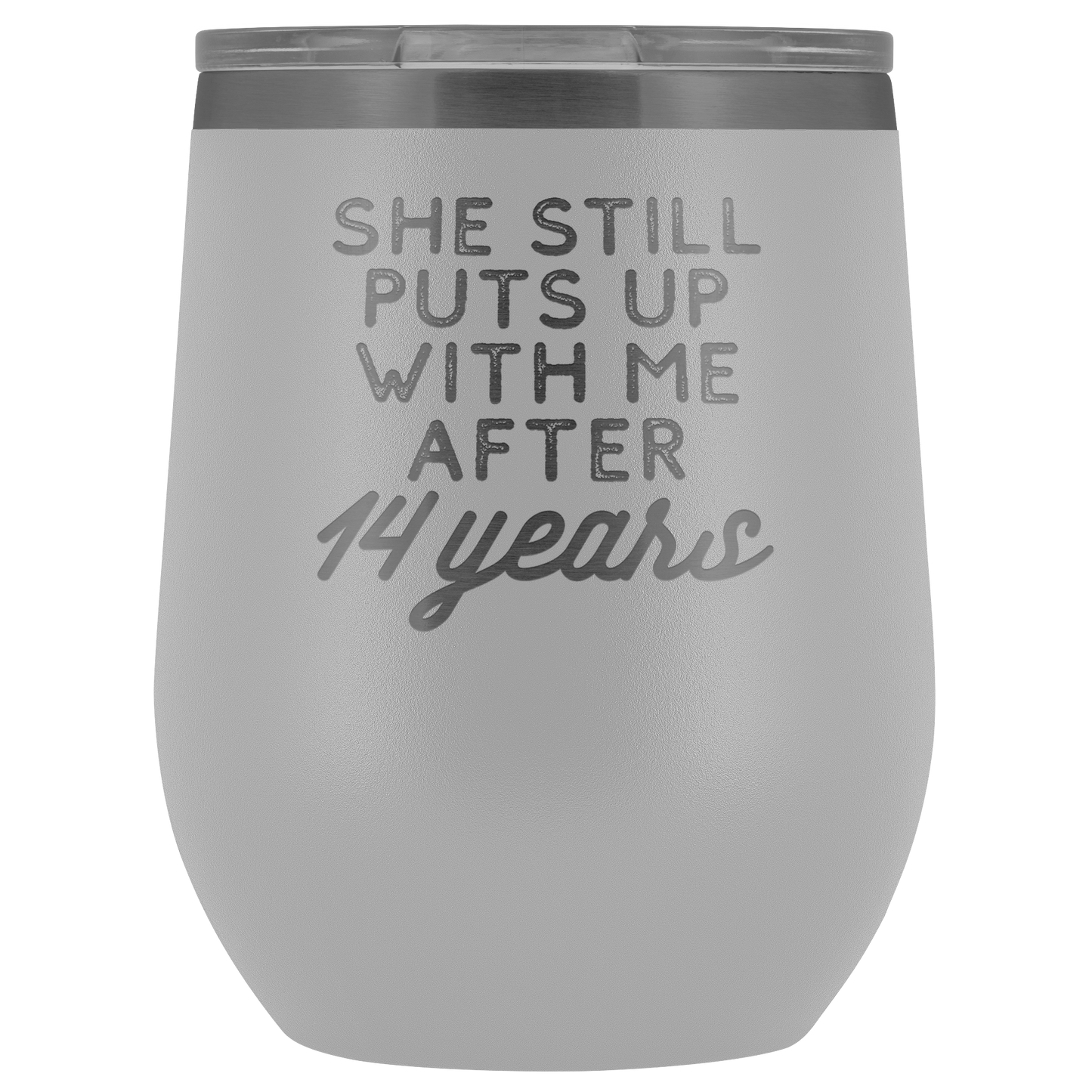 14th Anniversary Gift 14 Anni Anniversario di Matrimonio Anniversario Vino Tumbler Regali Divertenti Marito per Lui Anniversario per Men Cup