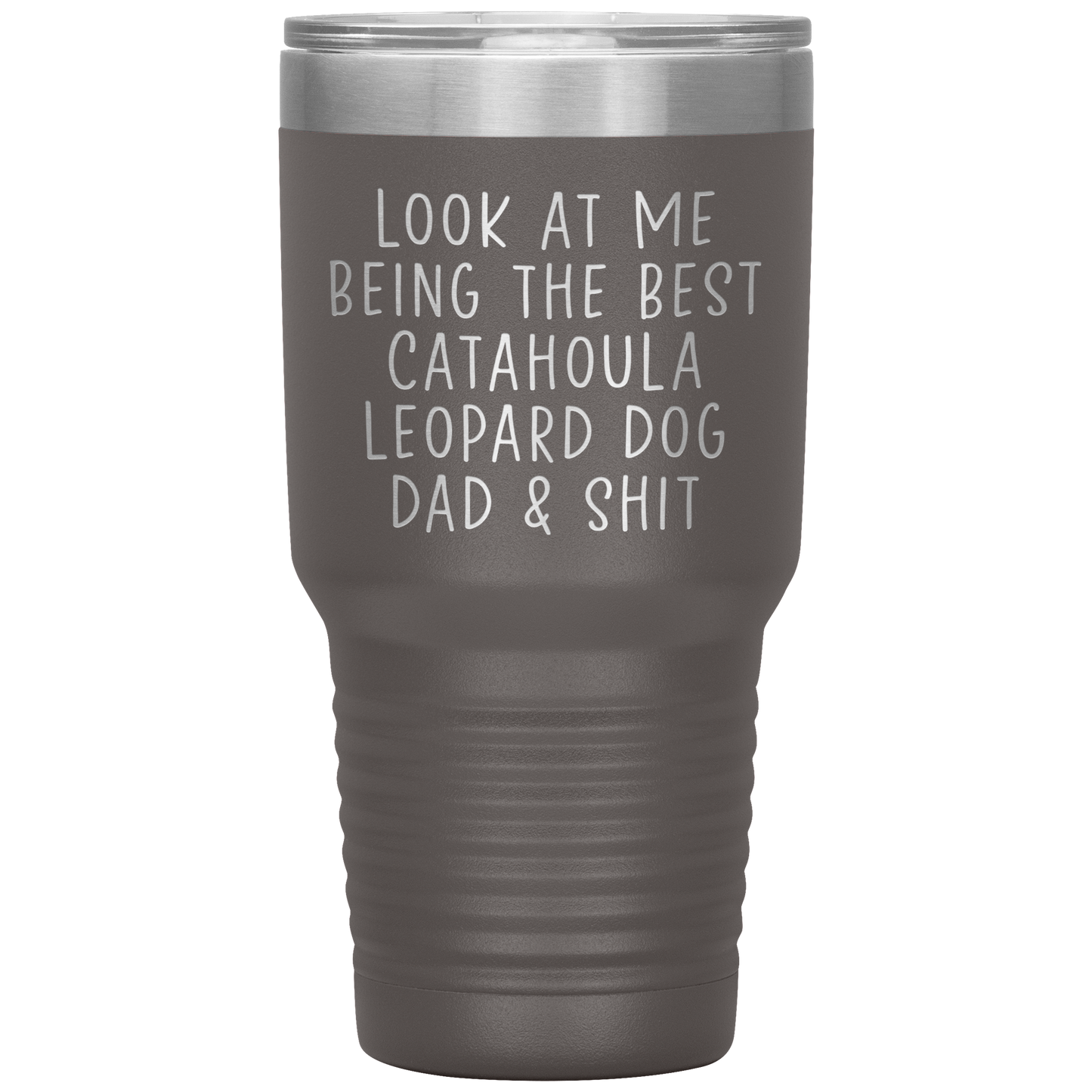 Catahoula Leopard Dog Dad Tumbler, Funny Travel Coffee Mug, Birthday Gifts for Men and Women