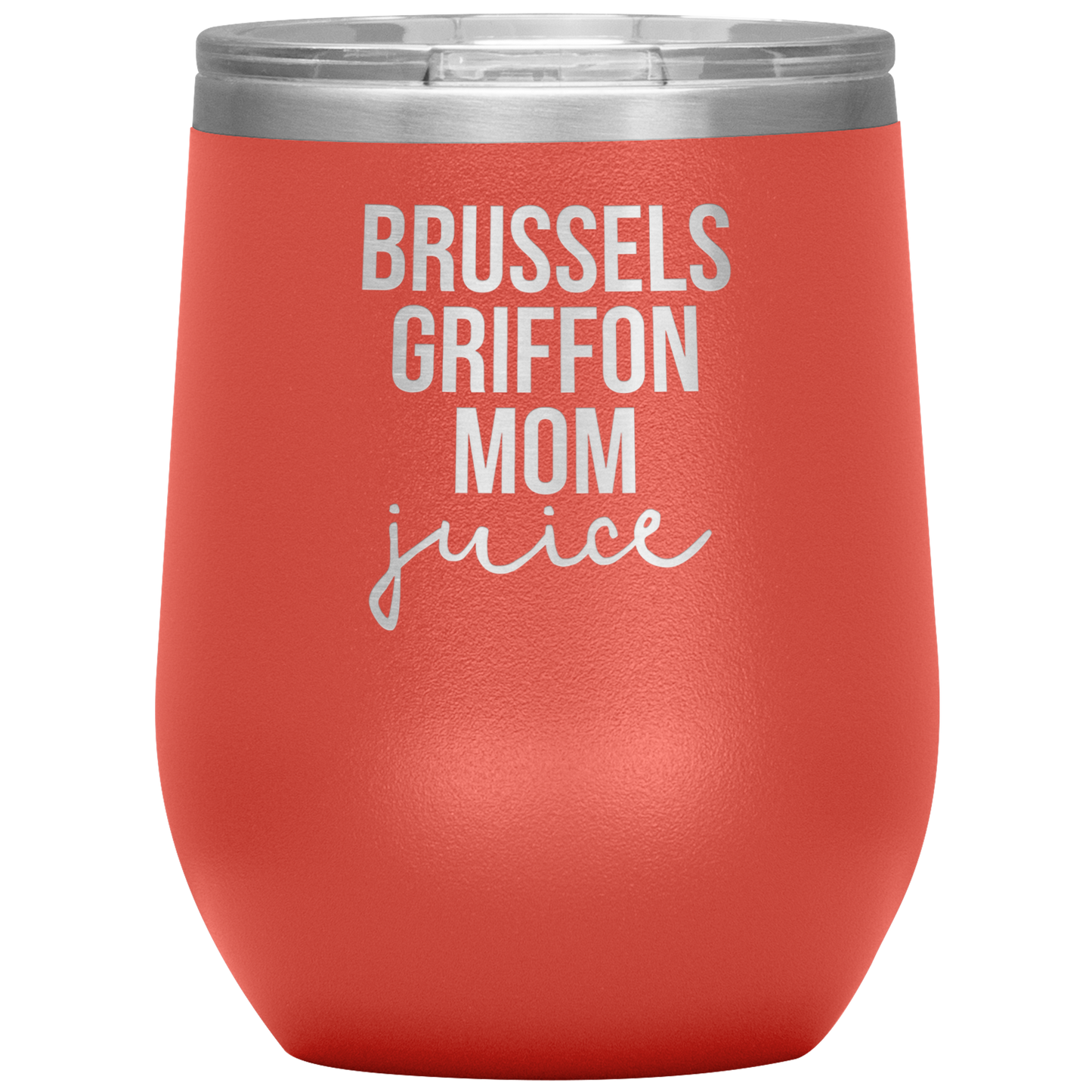 Bruxelles Griffon Maman Vin Tumbler, Bruxelles Griffon Maman Cadeaux, Coupe du vin de voyage, cadeaux d'anniversaire pour hommes et femmes