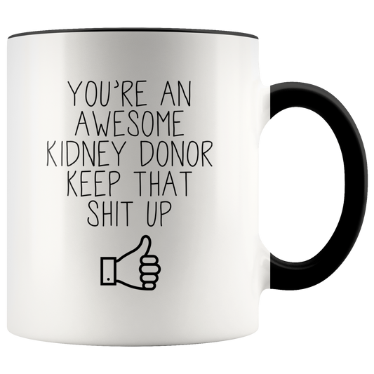 Kidney Donor Gifts, Organ Donor Coffee Mug, Two Tone Accent Cup, Birthday Gift for Men and Women