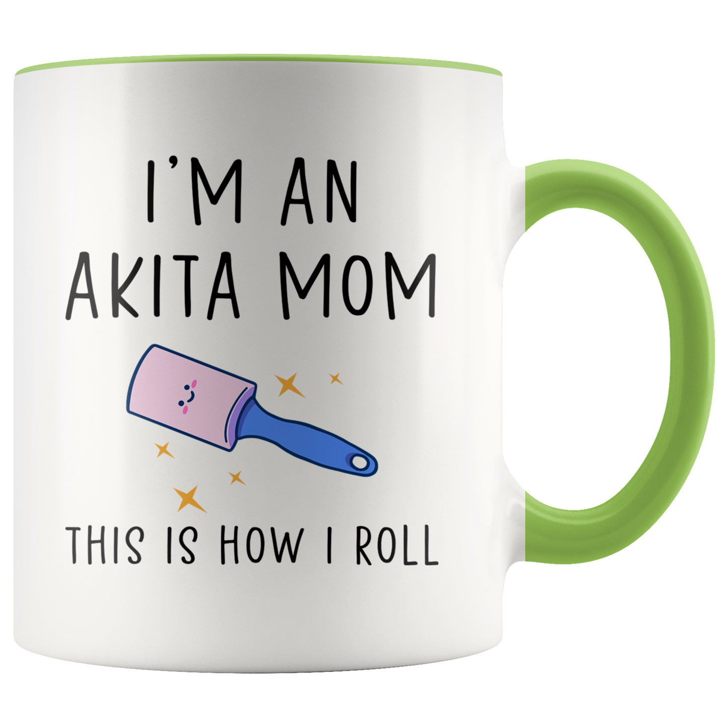 Akita Mom Gifts, Coffee Mug, Two Tone Accent Cup, Birthday Gift for Men and Women